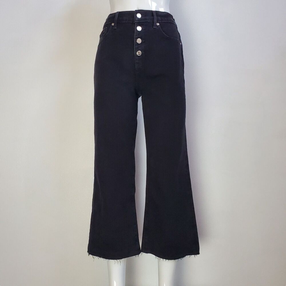 NEW LOFT Black Wide Leg Cropped Jeans